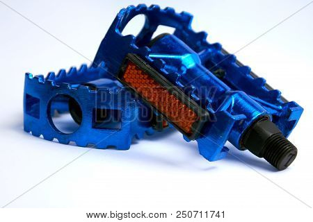 Bicycle Pedals With Reflector Isolated On White Background