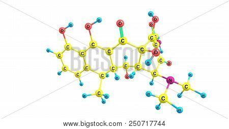 Doxycycline Molecular Structure Isolated On White