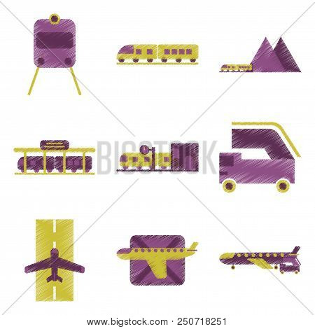 Set Of Flat Icons In Shading Style Logistics