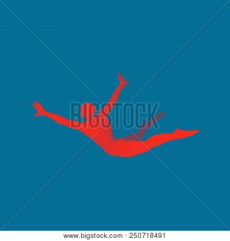 Jumping Man. 3d Model Of Man. Human Body. Sport Symbol. Design Element For Business, Science And Tec