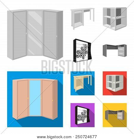 Dressing Table, Corner Shelves, Computer Desk, Wardrobe With Glass. Bedroom Furniture Set Collection