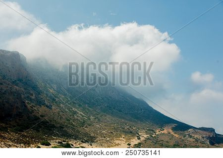 View At Kissamos Rock From Balos Beach, Crete, Greece