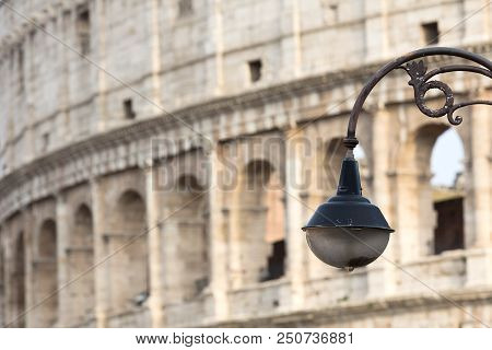 Architectural Detail At The Colosseum, Amphitheatrum Novum, Amphitheatrum Flavium, Rome, Italy, Euro