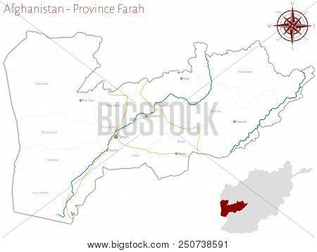 Large And Detailed Map Of The Afghan Province Of Farah.