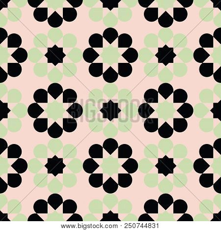 Seamless Flowers Pattern, Abstract Geometric Texture, Seamless Fabric Primt, Bright Decorative Digit