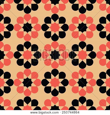 Seamless Flowers Pattern, Abstract Geometric Texture, Seamless Fabric Primt, Bright Decorative Digit