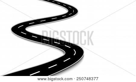 Winding Road Isolated On White Background. Vector Eps 10