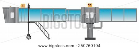 Glass Aero Bridge Or Jetway Or Jet Bridge Isolated