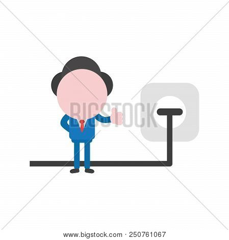 Vector Cartoon Illustration Concept Of Faceless Businessman Mascot Character Gesturing Thumbs Up And