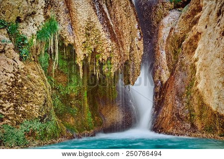 Kaya Bunar Waterfall In Bulgaria At The Springtime