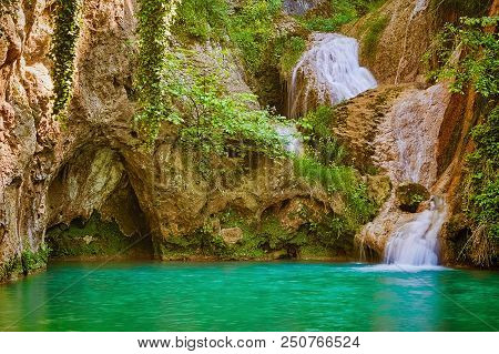 Kaya Bunar Waterfall In Bulgaria At The Springtime