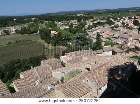 Photography Showing A The Village Of Grignan And Its Surrounding Area. The Photography Was Taken Fro