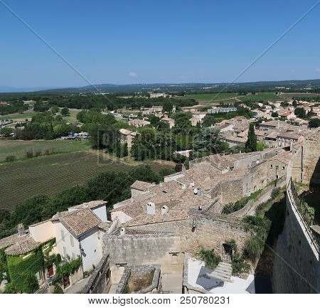 Photography Showing A The Village Of Grignan And Its Surrounding Area. The Photography Was Taken Fro