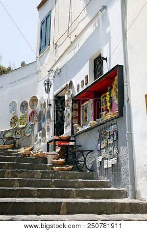 Ravello, Italy - June 03, 2012: A Ceramics Shop In Ravello,  Amalfi Coast, Salerno - Italy,