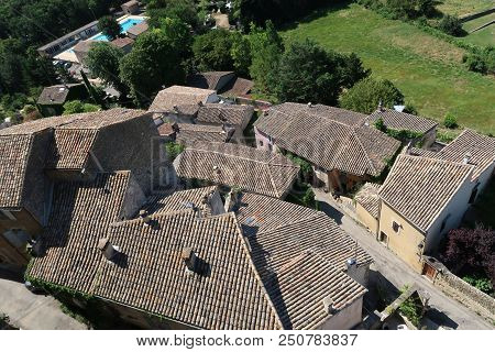 Photography Showing A The Village Of Grignan And Its Surrounding Area. The Photography Was Taken Fro