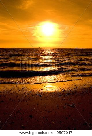 Hermosa puesta de sol