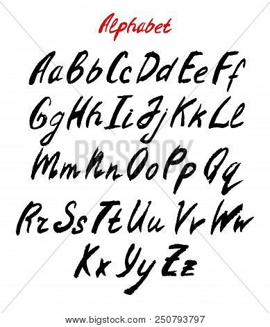 Hand Drawn Alphabet. Black Letter On White