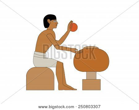 Ancient Egypt Ceramist Illustration, Man At Work, Egypt Murals, Ancient Egypt People, People Of The 