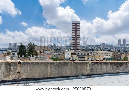 Haifa, Israel - July 20, 2018: View Of Haifa And The Carmel Mountain From Hadar Hacarmel Neighborhoo