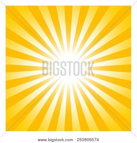 Sun Or Sunshine Symbol With Beams As Vector On A Isolated Background