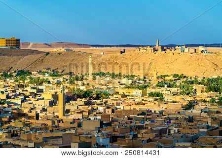 View Of Ghardaia, A City In The Mzab Valley. A Unesco World Heritage Site In Algeria