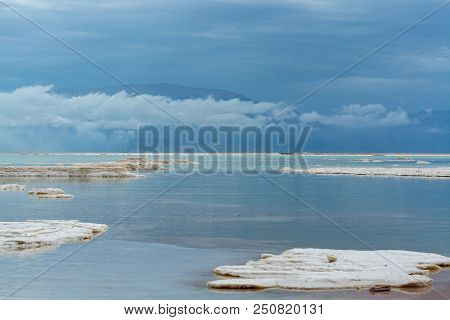 Lowest Salty Lake In World Below Sea Level Dead Sea, Full Of Minerals Near Luxury Vacation Resort Ei