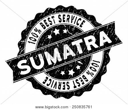 Sumatra Island Stamp With Best Quality Text. Vector Black Seal Imprint Imitation With Grunge Style. 