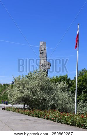 Gdansk - Westerplatte, Poland - June 5, 2018: Westerplatte Monument In Memory Of The Polish Defender