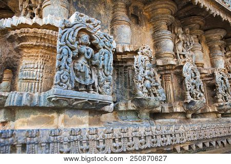 Decorative Friezes With Deities, Dancers And Other Figures, Chennakeshava Temple. Belur, Karnataka, 