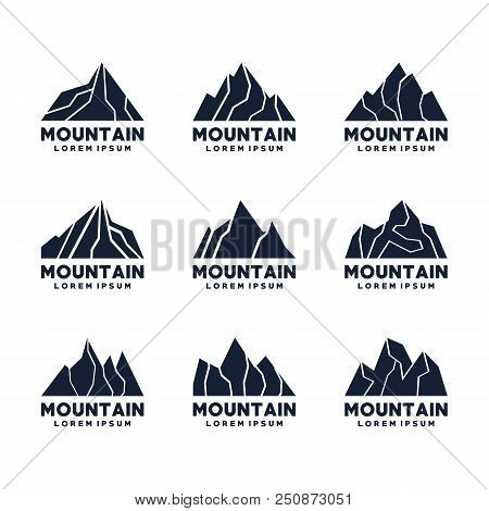 Mountain Shape Icon Vector Set. Abstract Mountain Icon