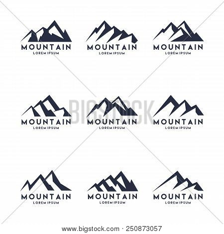 Abstract Mountain Shape Logo Design Vector Set
