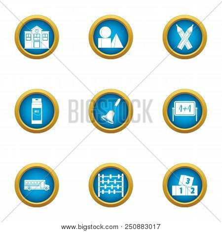 Instructional School Icons Set. Flat Set Of 9 Instructional School Vector Icons For Web Isolated On 