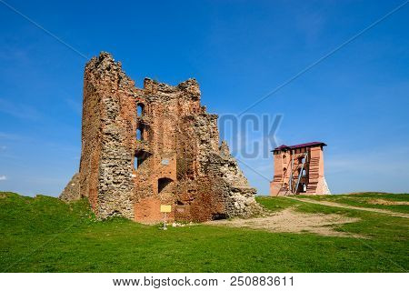 Ruins Of Novogrudok Castle On Summer Day In Belarus