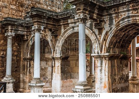 Hadrian's Gate In Old City Of Antalya