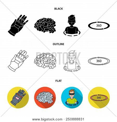 Technology, Innovation, Man, Complemented .virtual Reality Set Collection Icons In Black, Flat, Outl