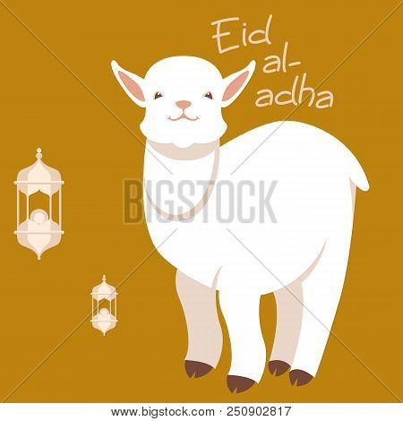 Muslim Holiday  Kurban  Bajram  Eid Al -adha Vector Illustration  Flat