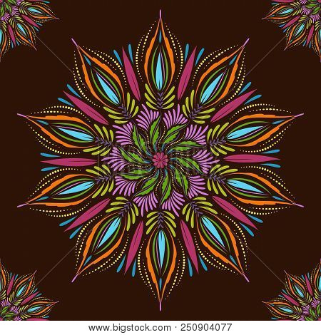 Seamless Vector Mandala Pattern. Indian, Tibetan, Ottoman Motifs