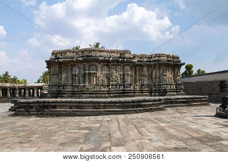The Compact And Ornate Veeranarayana Temple, Chennakeshava Temple Complex, Belur, Karnataka, India. 