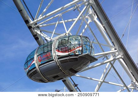 London, United Kingdom - May 6: Detail Of London Eye On May 6, 2011 In London, Uk. London Eye Is The