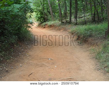 Rustrel, France - July 14, 2018: Photography Showing A Pathway. The Photography Was Taken From The T