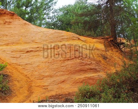 Rustrel, France - July 14, 2018: Photography Showing A Magnificent Landscape. The Photography Was Ta