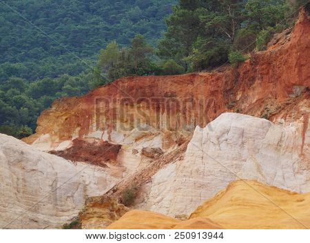 Rustrel, France - July 14, 2018: Photography Showing A Magnificent Landscape. The Photography Was Ta