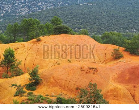 Rustrel, France - July 14, 2018: Photography Showing A Magnificent Landscape. The Photography Was Ta