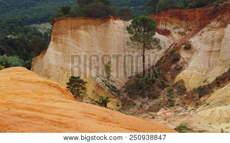 Rustrel, France - July 14, 2018: Photography Showing A Magnificent Landscape. The Photography Was Ta