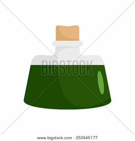 Dark Green Potion Icon. Flat Illustration Of Dark Green Potion Vector Icon For Web Isolated On White