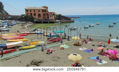 Levanto (la Spezia), 24 July 2018: Favorite Destination For Tourists During The July Holidays