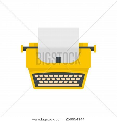 Old Fashion Typewriter Icon. Flat Illustration Of Old Fashion Typewriter Vector Icon For Web Isolate