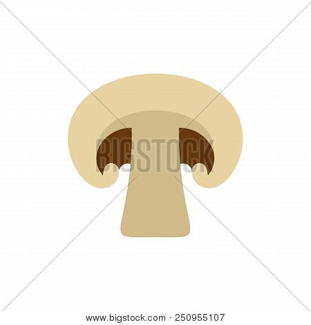 Champignon With Shadow Icon. Flat Illustration Of Champignon With Shadow Vector Icon For Web Isolate