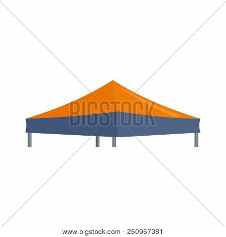 Blue Orange Big Tent Icon. Flat Illustration Of Blue Orange Big Tent Vector Icon For Web Isolated On