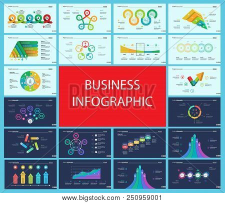 Business Inforgraphic Design Set For Strategy Concept. Can Be Used For Business Project, Annual Repo